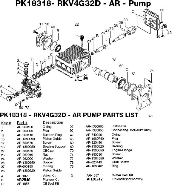 Excell EXWGC3240-1 pump parts
